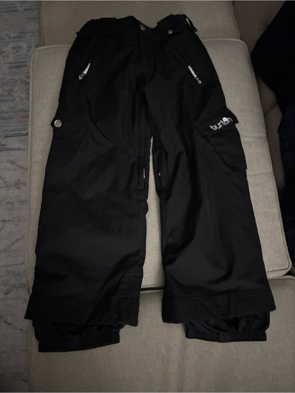 Burton cargo snowboard Black Kids Snow Pants grow with me M 7 8